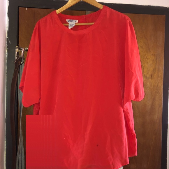 Kathy White Silky Shirt Like New 24W/44 - Picture 2 of 5